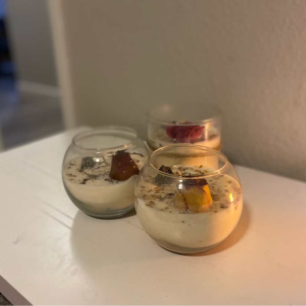 Set of Decorative Glass Candle Holders